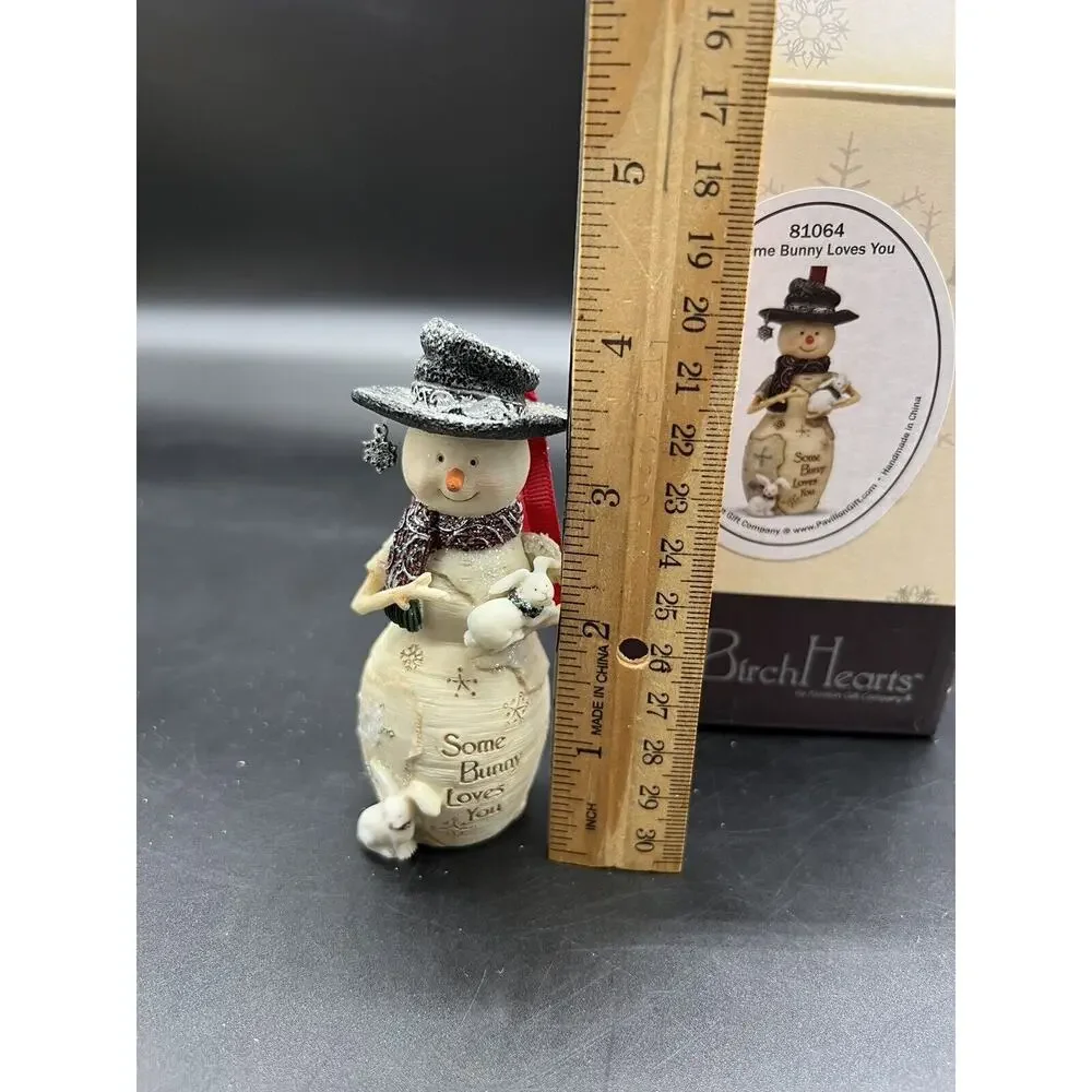 Birch Hearts Snowman Christmas Ornament Figurine 81064 Some Bunny Loves You 2009